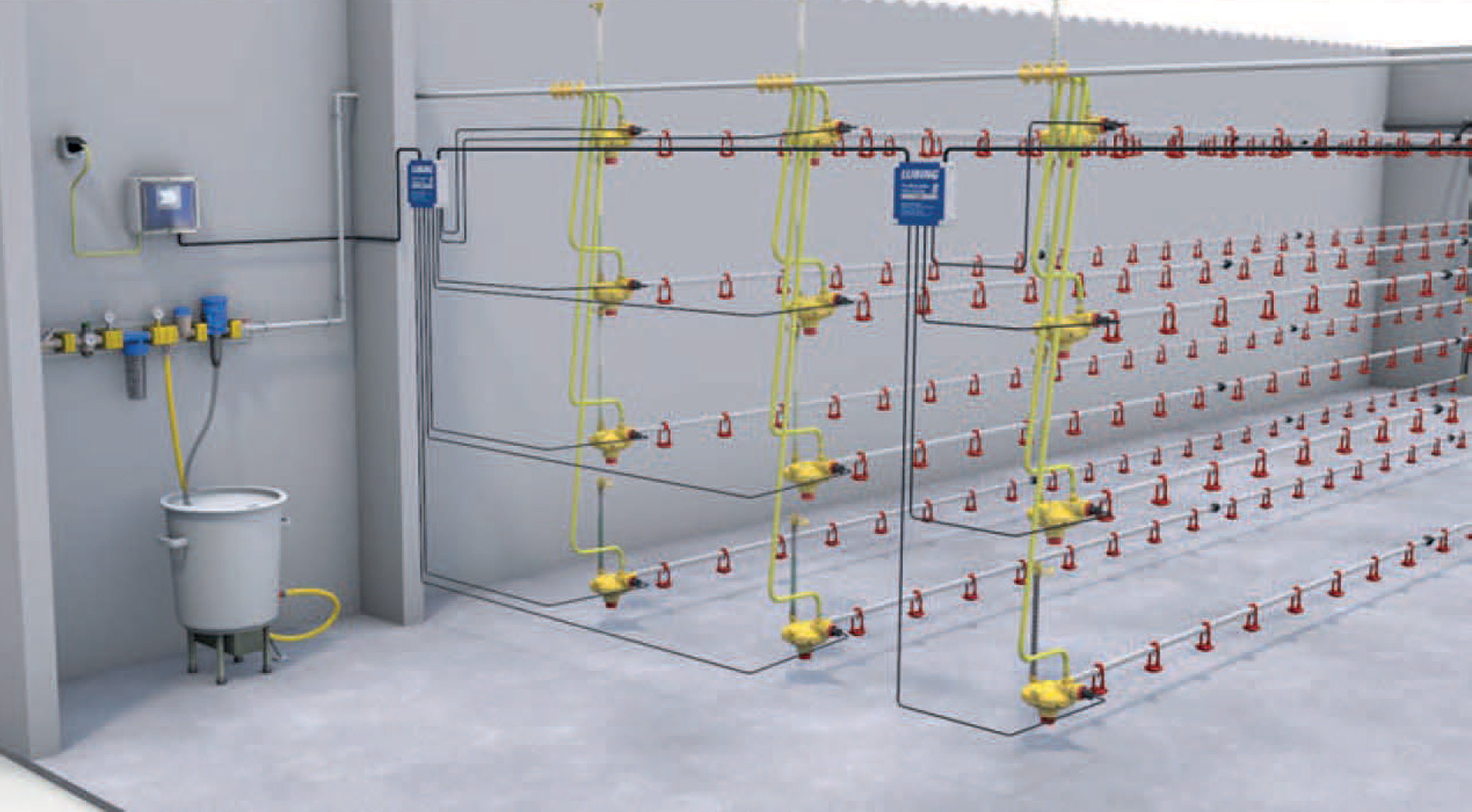 Boosting crop yield with auto-flushing drinker lines