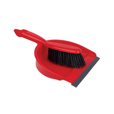 Dustpan and Hand Brush, Stiff - Red