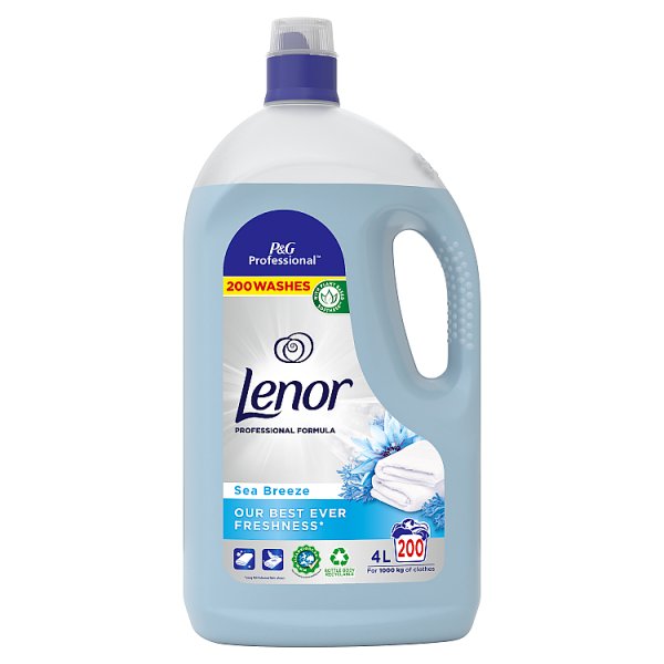 Lenor Professional Sea Breeze Fabric Softener, 200 Washes, 4L