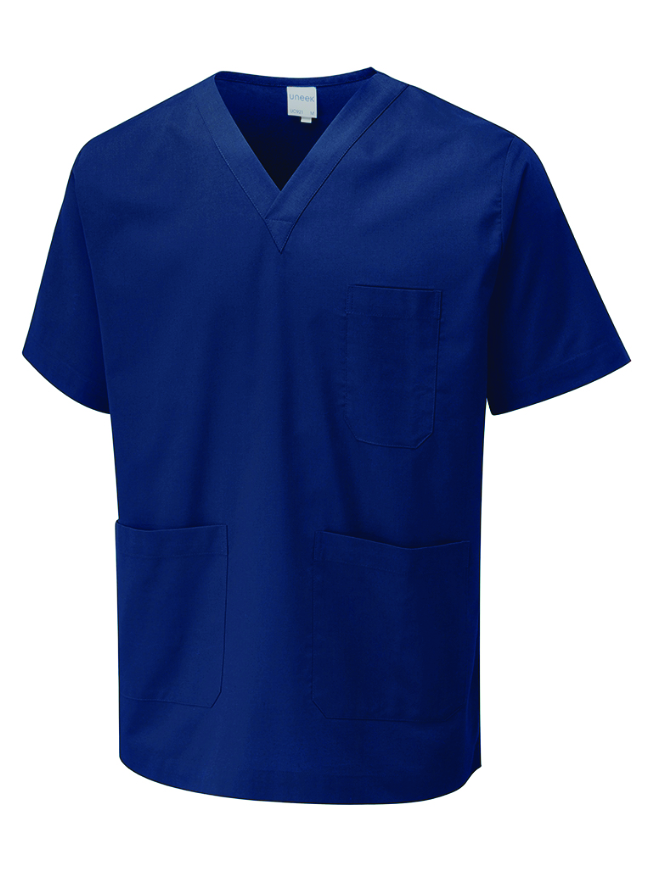 Navy Unisex Scrub Top, Large