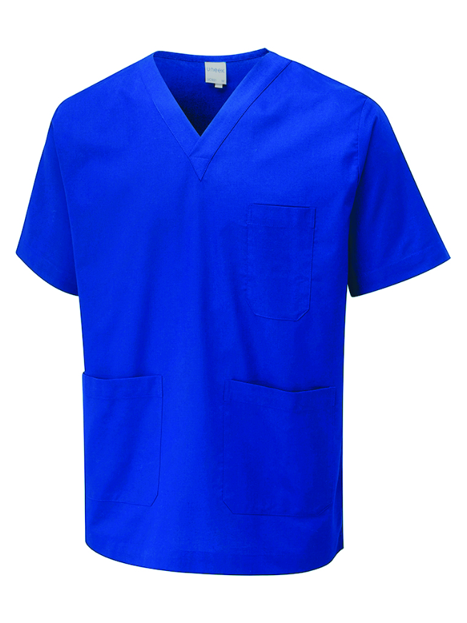 Royal Blue Unisex Scrub Top, Small
