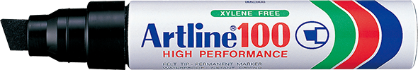 Artline100 Giant Permanent Marker With Chisel Nib - Black (Pack of 6)