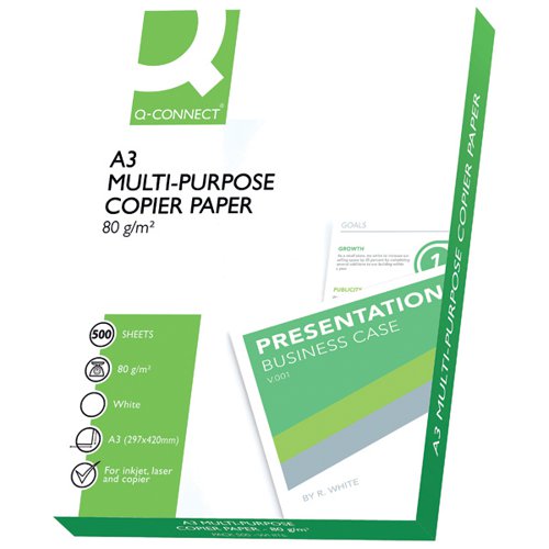 A3 Copier Paper 80gsm, White - 500 Sheets