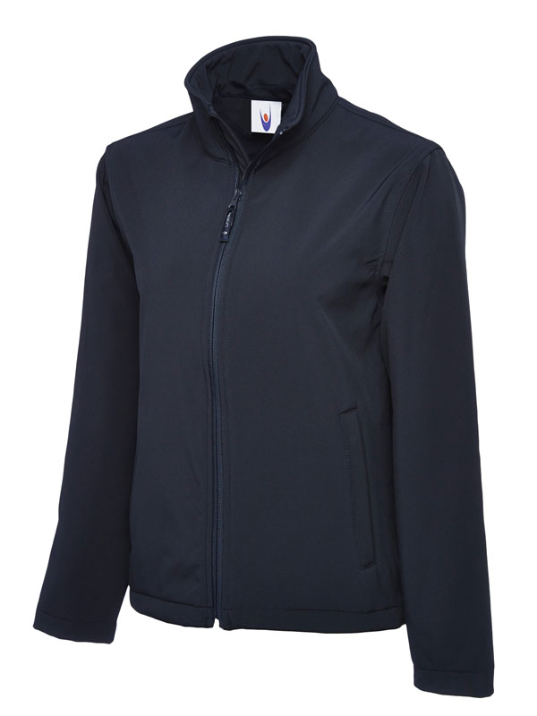 Mens Full Zip Soft Shell Jacket, Navy - Small