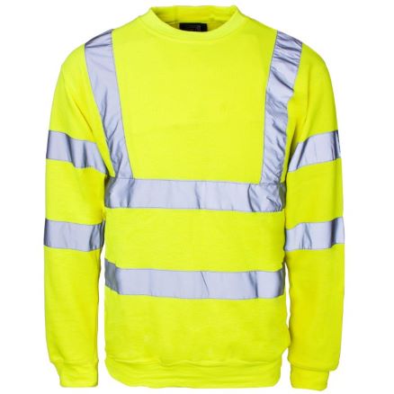 Hi Vis Yellow Crew Neck Sweatshirt - Small