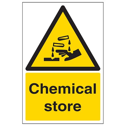 Chemical Store Sign, 200mm x 300mm - Self Adhesive Vinyl