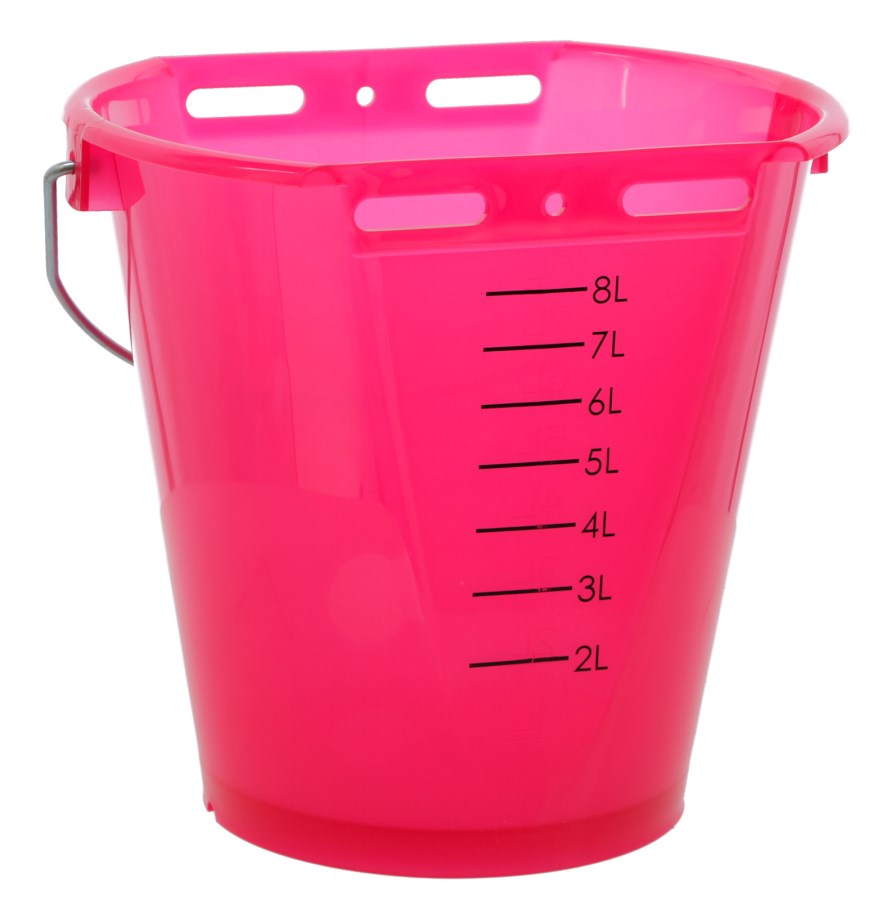 Transparent Feeding Bucket, 8L - Pink