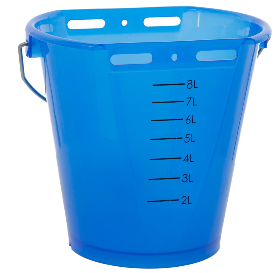 Transparent Feeding Bucket, 8L - Blue