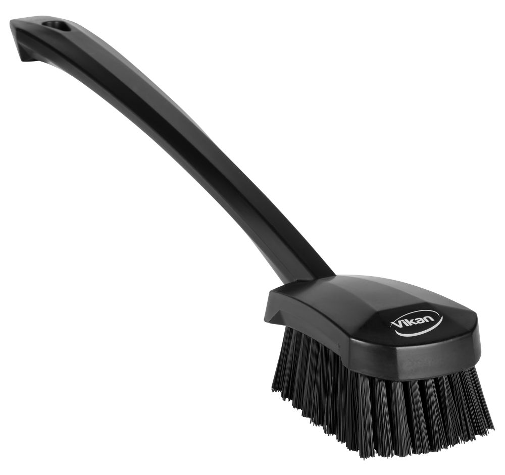 Vikan Washing Brush with long handle, 415 mm, Hard - Black