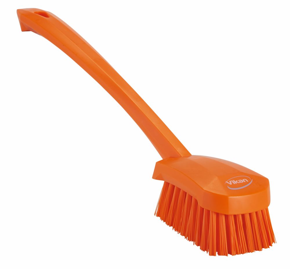 Vikan Washing Brush with long handle, 415 mm, Hard - Orange