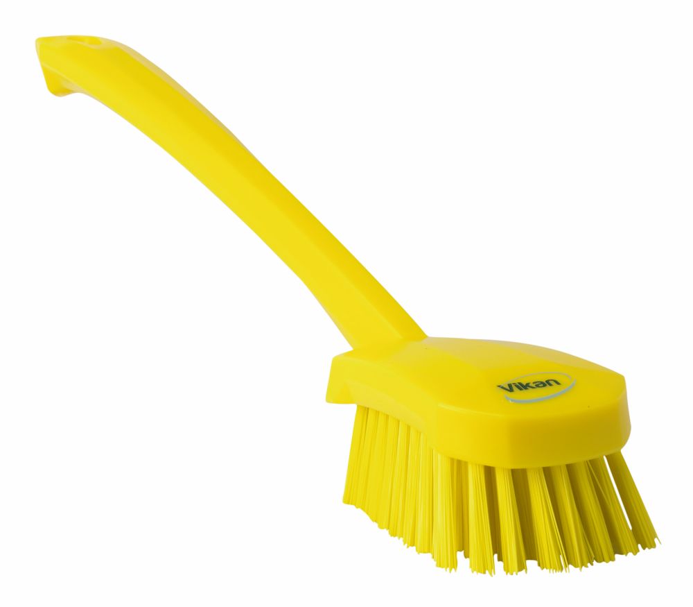 Vikan Washing Brush with long handle, 415 mm, Hard - Yellow