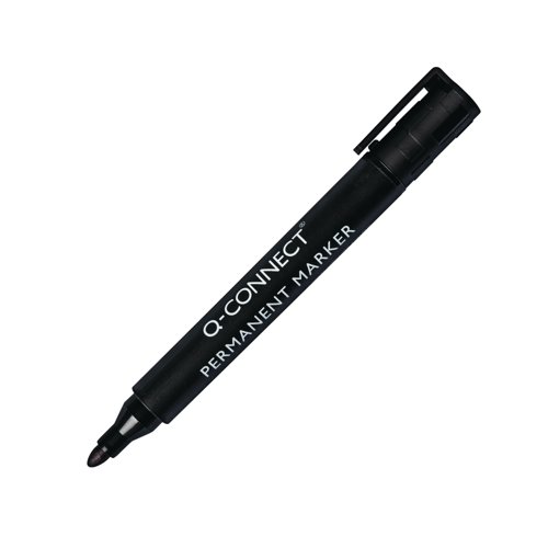 Permanent Marker Pen Bullet Tip Black (Pack of 10)
