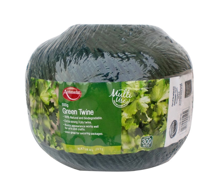 Heavy Duty 3-Ply Green Jute Twine Ball, 500g, 300M