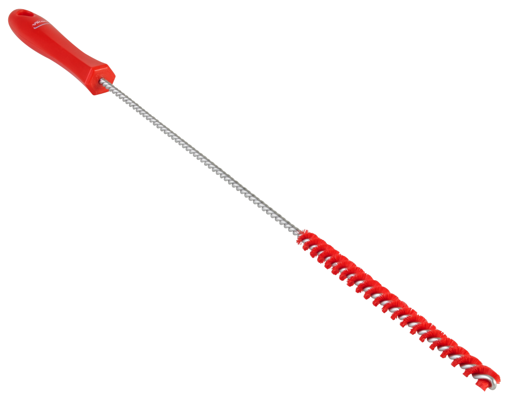 Vikan Tube Brush 10mm Dia, 500mm, Hard - Red