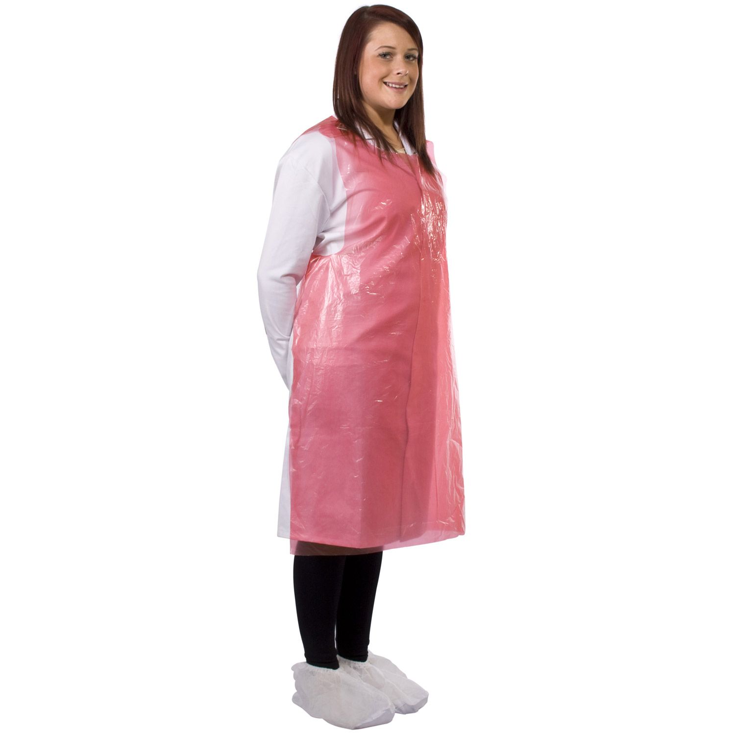Disposable PE Aprons on a Roll - Red
