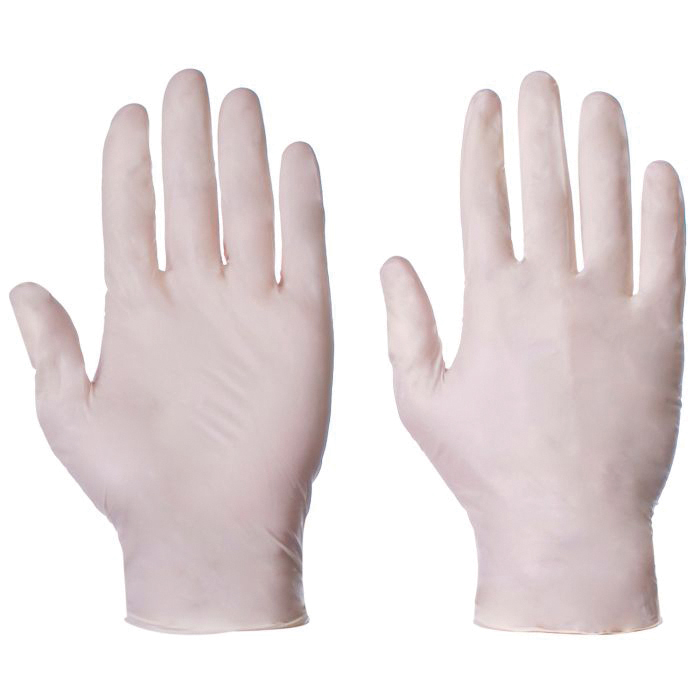 Disposable Latex Gloves, Lightly Powdered, Pack of 100 - Large