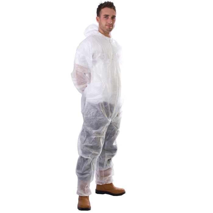 Disposable Polypropylene Coverall, White - Size 4XL