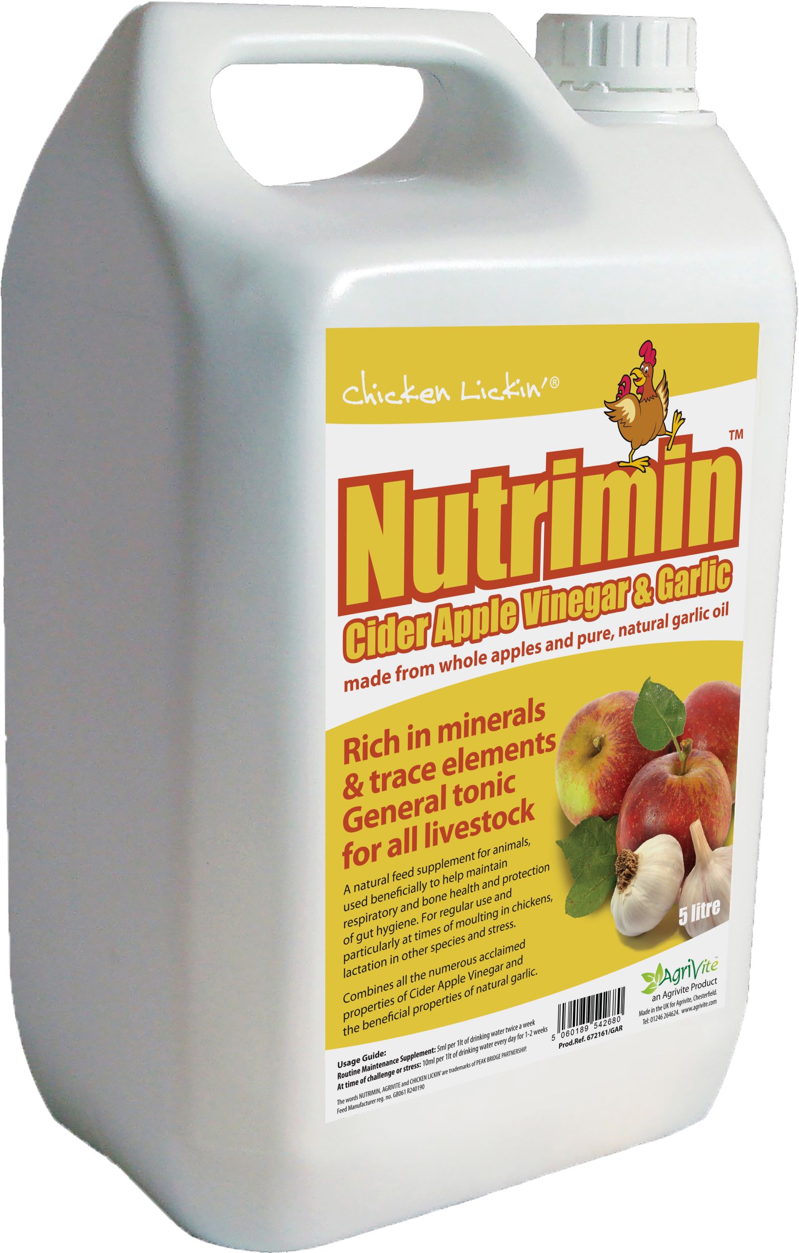 Chicken Lickin' Nutrimin Cider Vinegar and Garlic - 5L