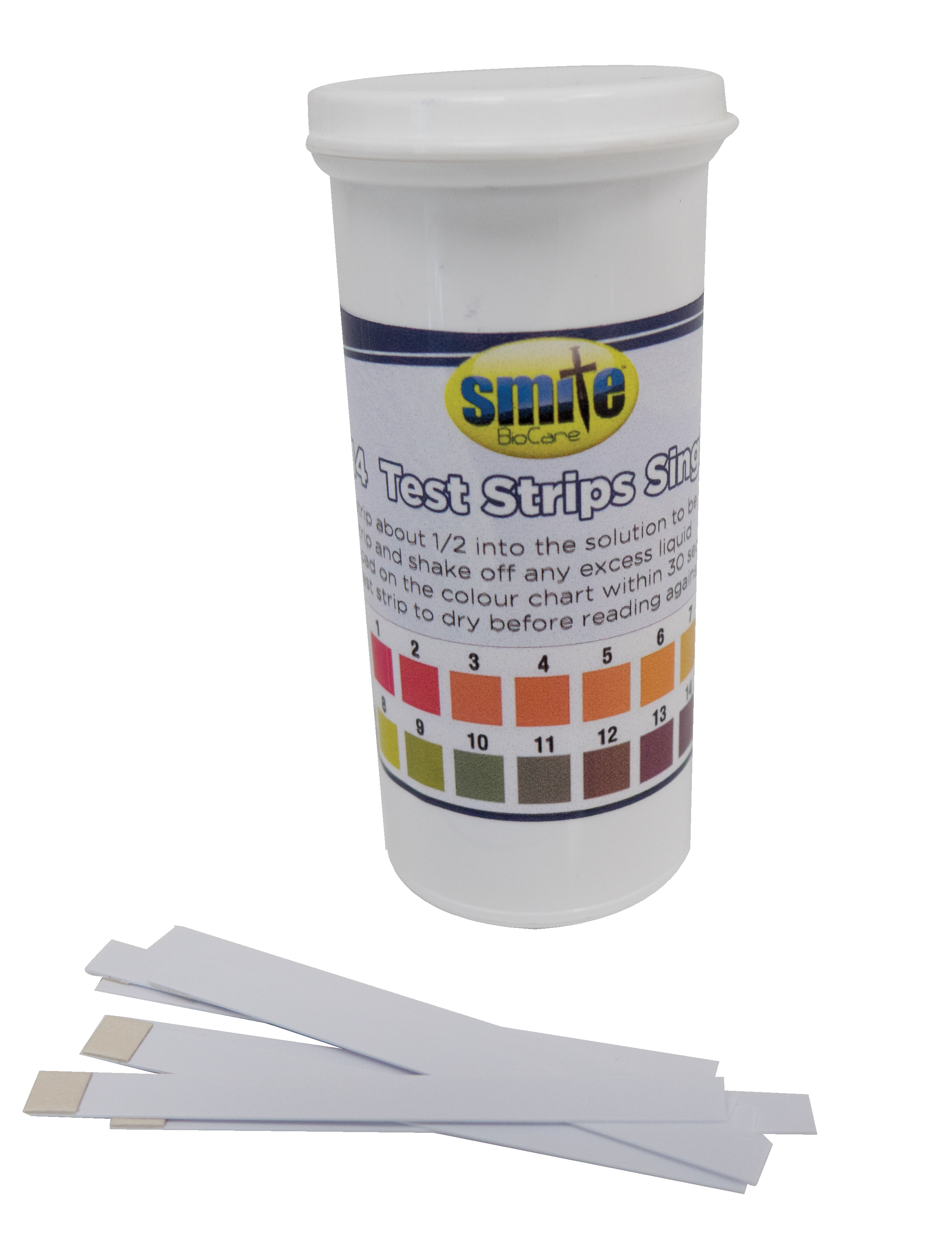 Smite Biocare, pH 1-14 Test Strips - Pack of 50