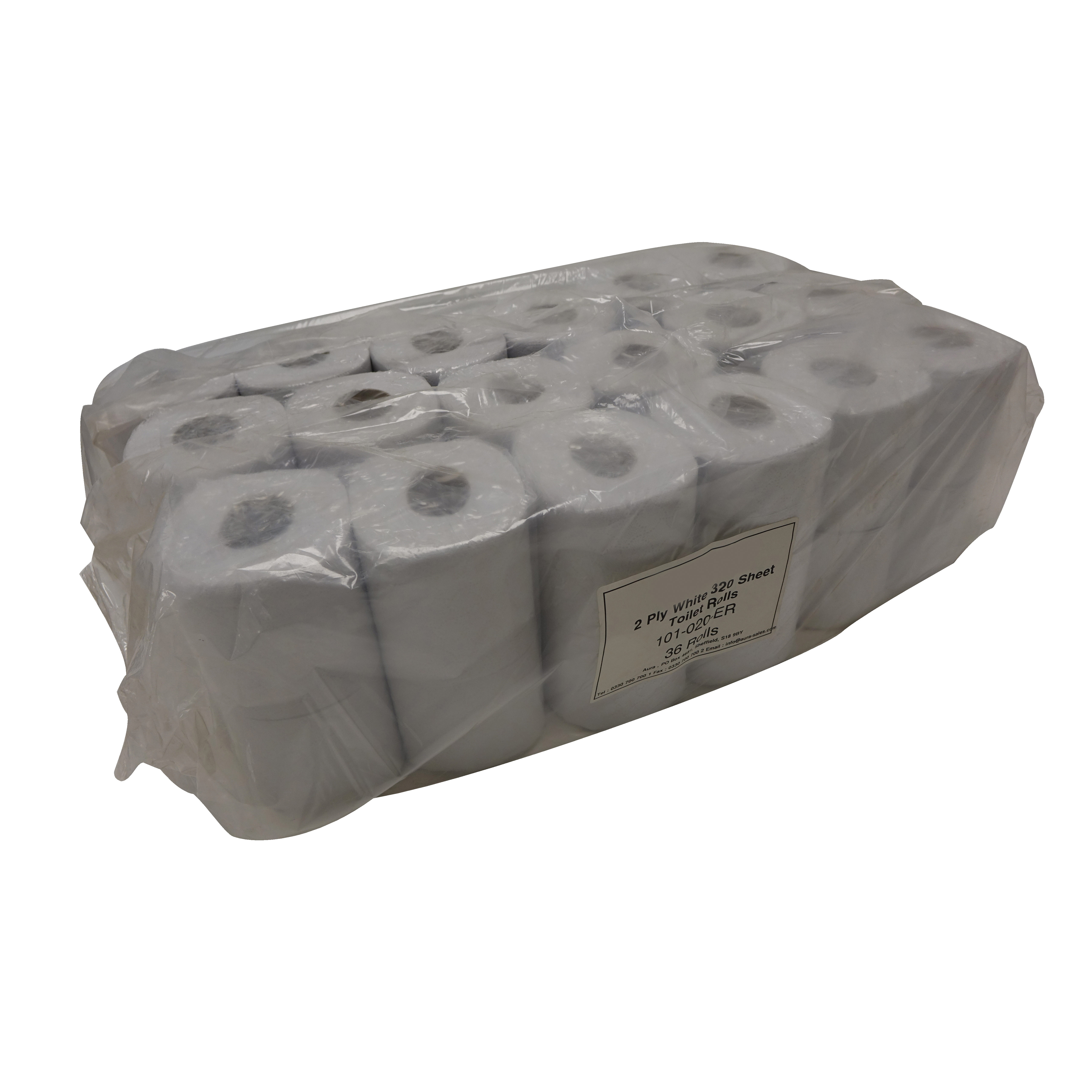 2 Ply White Toilet Roll, 320 sheet