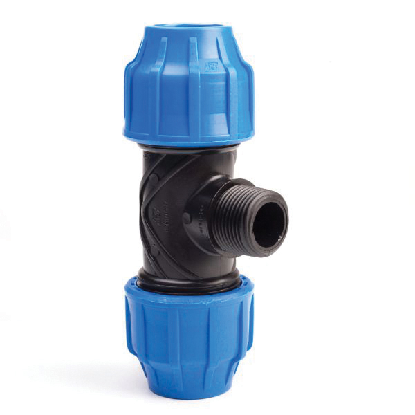 MDPE Tee Male Threaded 20mm x 3/4"