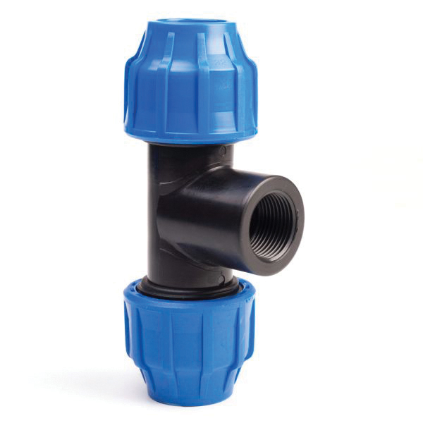 MDPE Tee Female Threaded 20mm x 3/4"
