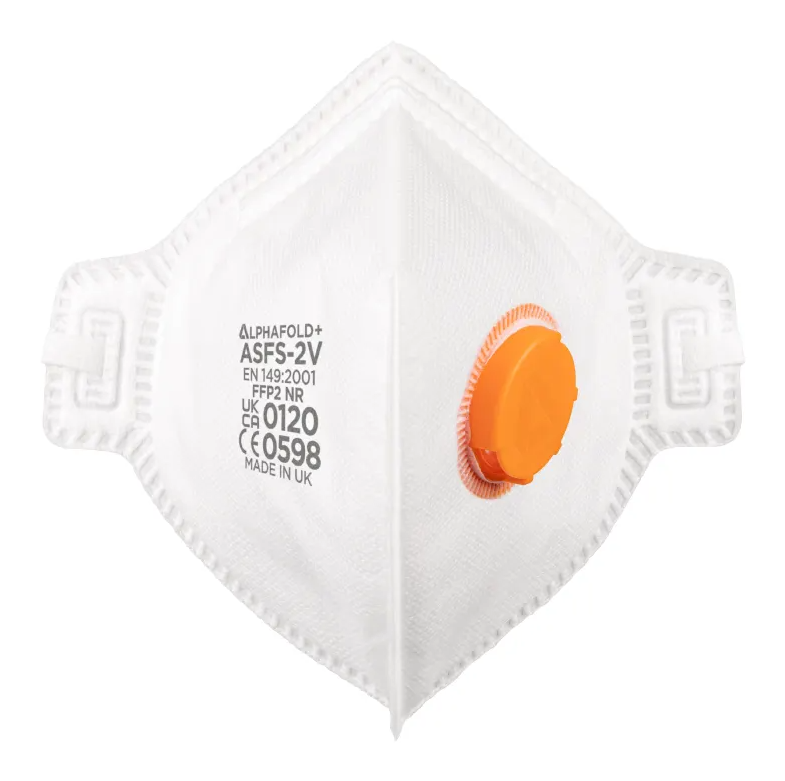 Alpha Solway ASF-2V Vertical Fold Flat Disposable Mask, FFP2V - Box of 15