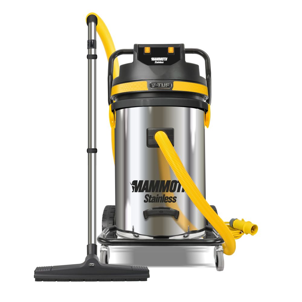 V-TUF Mammoth Stainless 3.5kW 240v 80L Wet and Dry Twin Motor Industrial Vacuum Cleaner