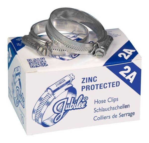 Jubilee Hose Clip, Mild Steel Zinc Plated, Pack 10 - Size 0, 16-22mm