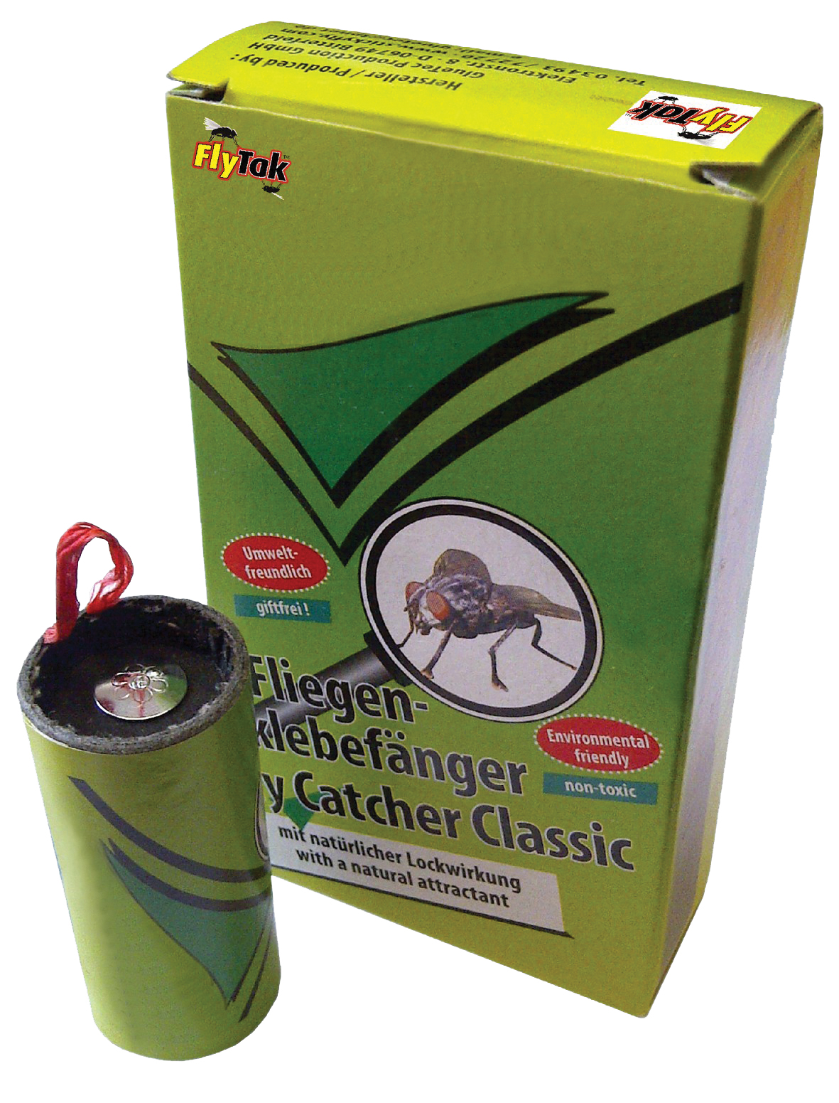 FlyTak Sticky Classic Mini Fly-Catcher Rolls, Pack 4