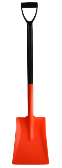 Standard Shovel with D-Grip, Orange and Black